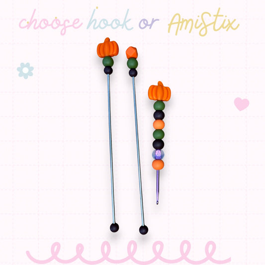 Choose Beaded Crochet Hook and/Or AmiStixTM - Pumpkin