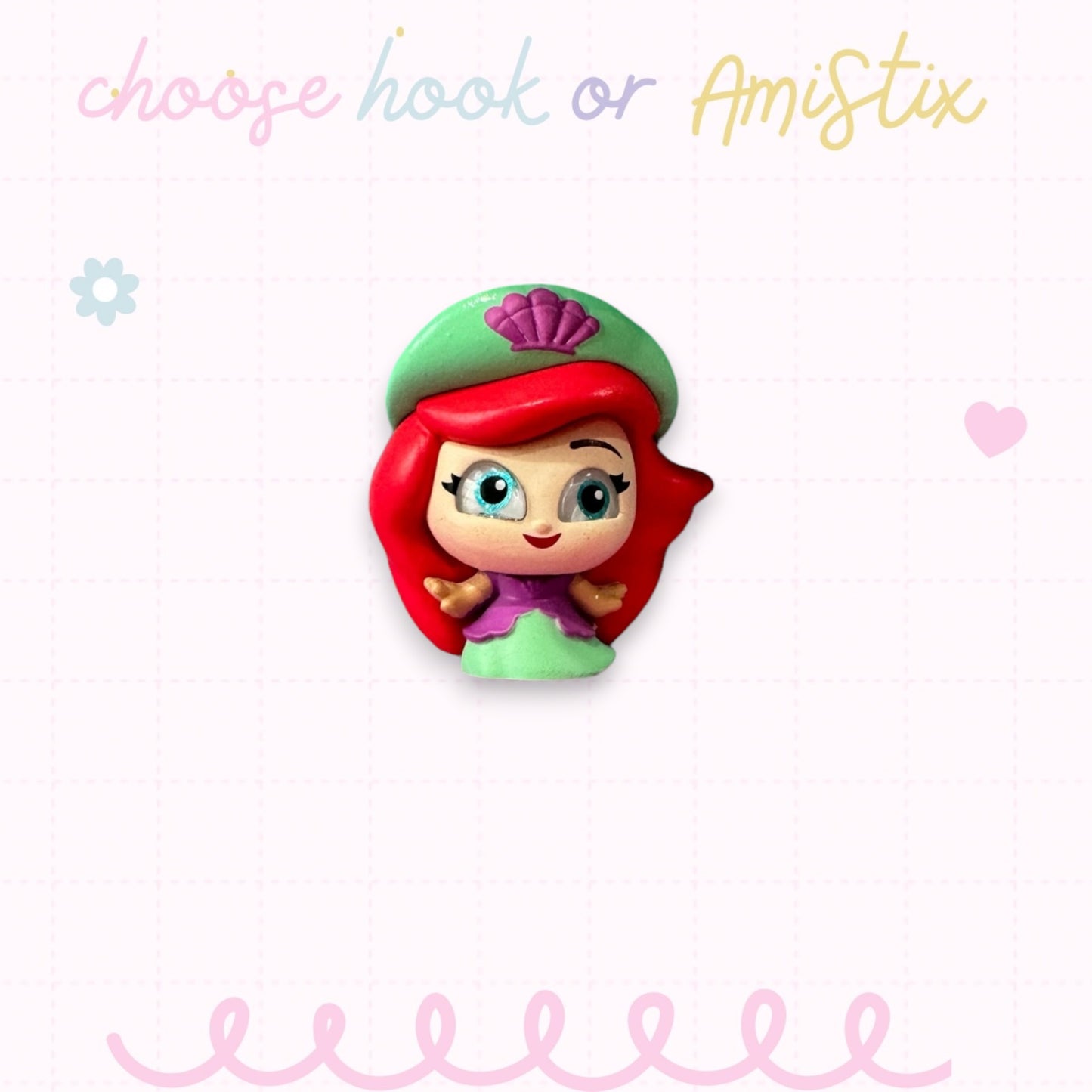 Choose Beaded Crochet Hook and/Or AmiStixTM - Made with Little Mermaid Disney Doorables