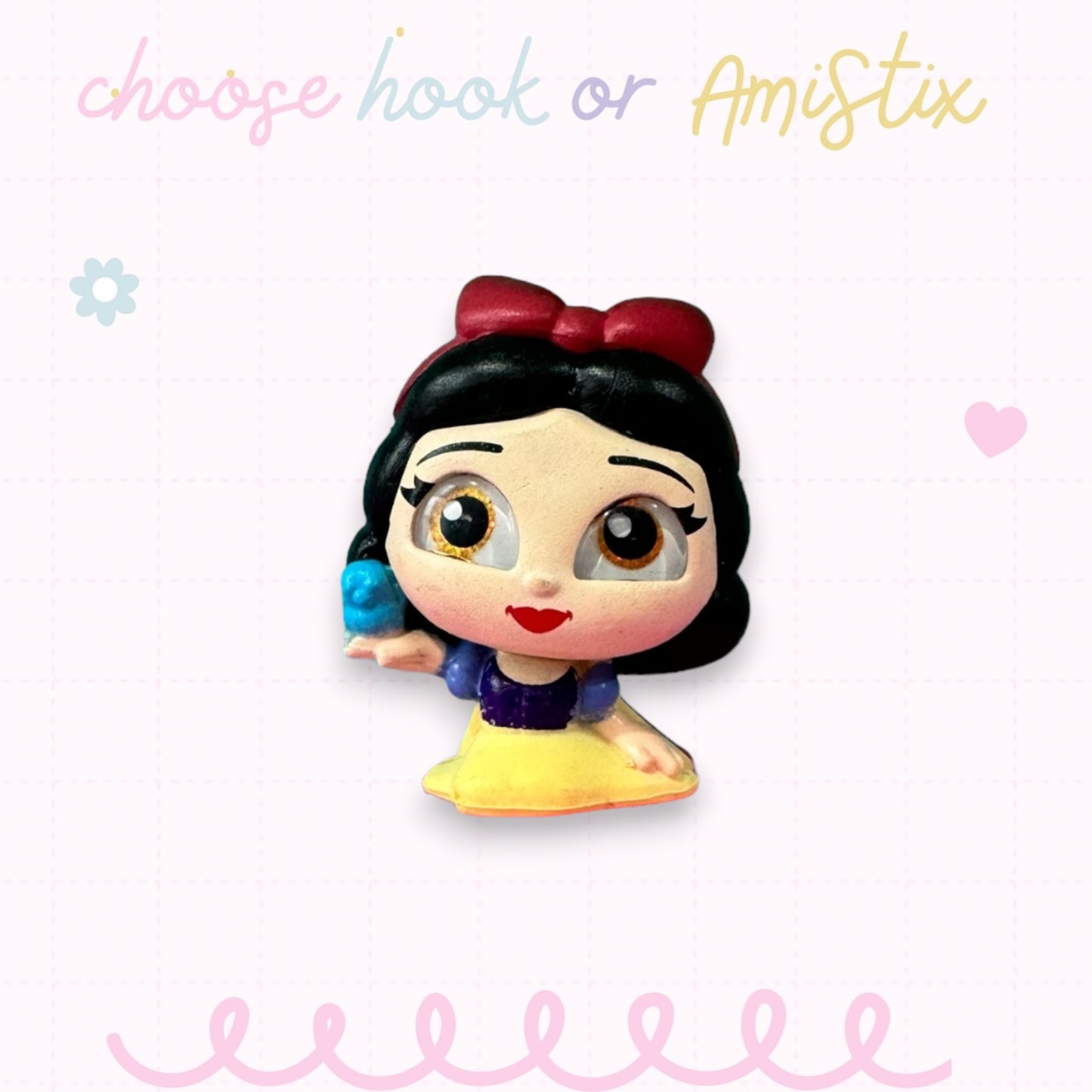 Choose Beaded Crochet Hook and/Or AmiStixTM - Made with Snow White Disney Doorables