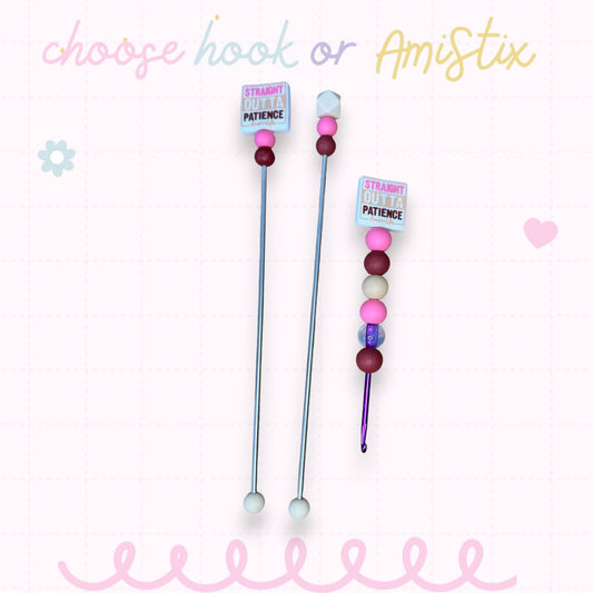 Choose Beaded Crochet Hook and/Or AmiStixTM - Straight Out of Patience Mom Life