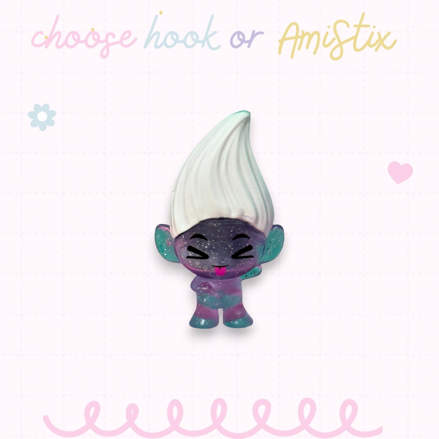 Choose Beaded Crochet Hook and/Or AmiStixTM - Made with Trolls Mineez by Dreamworks