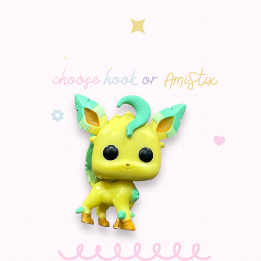 Choose Beaded Crochet Hook and/Or AmiStixTM - Pokemon Leafeon Funko Pocket Pop