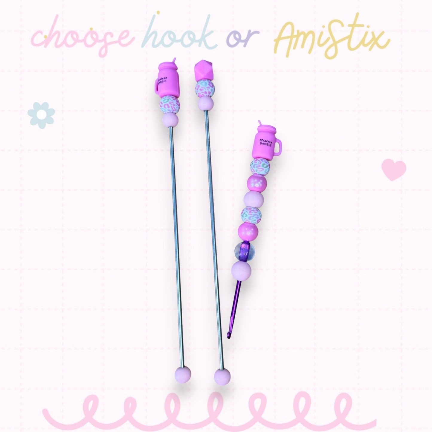 Choose Beaded Crochet Hook and/Or AmiStixTM - Western Barbie