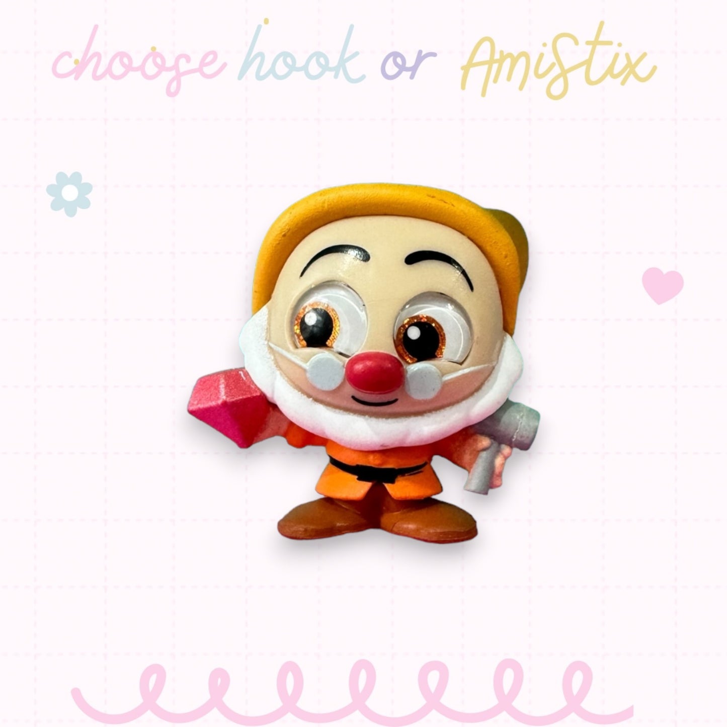 Choose Beaded Crochet Hook and/Or AmiStixTM - Made with Snow White Disney Doorables