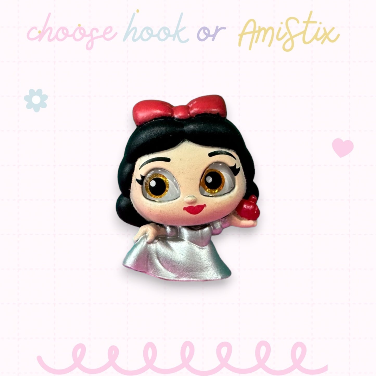 Choose Beaded Crochet Hook and/Or AmiStixTM - Made with Snow White Disney Doorables