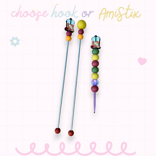 Choose Beaded Crochet Hook and/Or AmiStixTM - Pumpkin Coffee