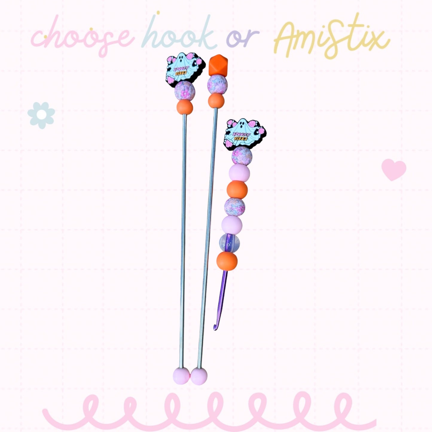 Choose Beaded Crochet Hook and/Or AmiStixTM - Spooky Vibes