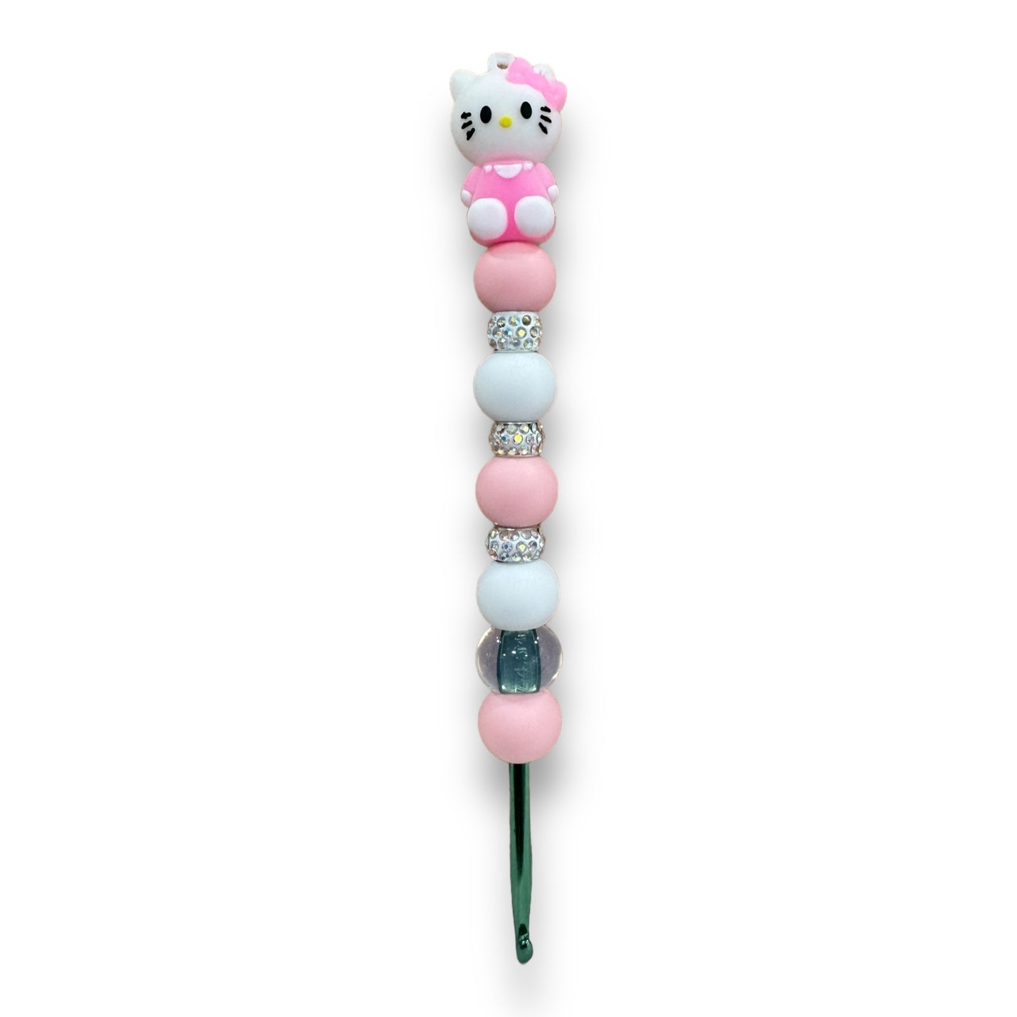 Beaded Crochet Hook w Collectible Topper- Hello Kitty