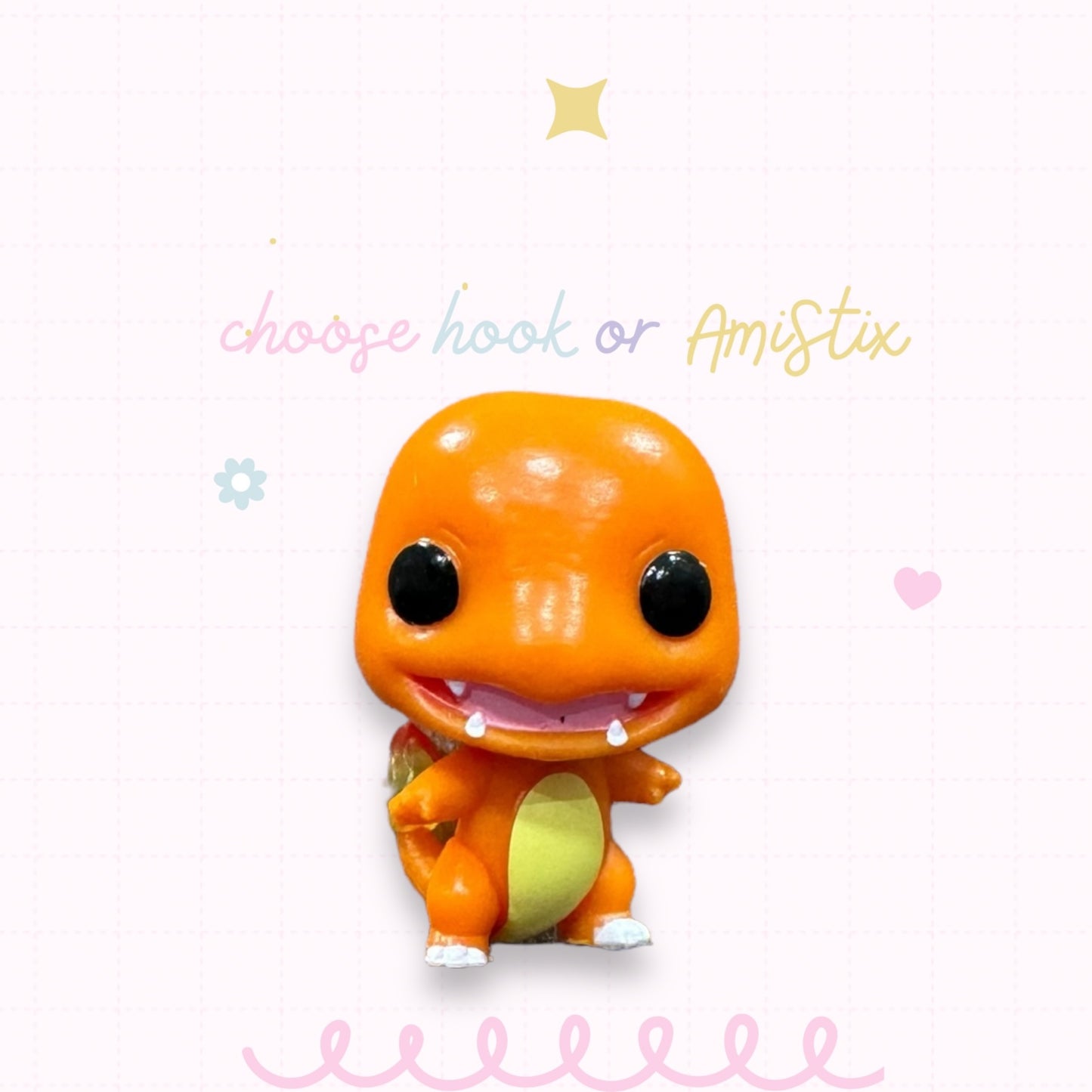 Choose Beaded Crochet Hook and/Or AmiStixTM - Pokemon Charmander Funko Pocket Pop