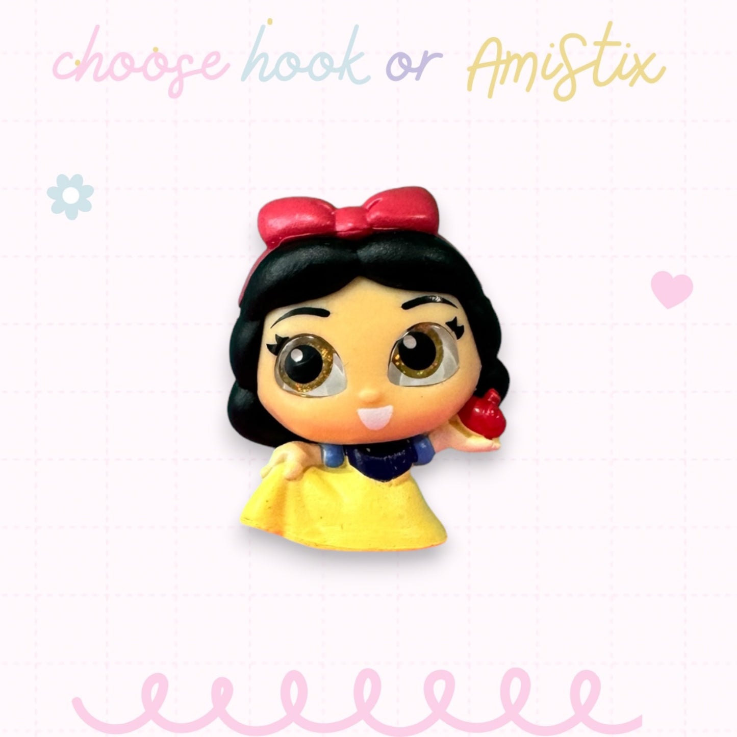 Choose Beaded Crochet Hook and/Or AmiStixTM - Made with Snow White Disney Doorables