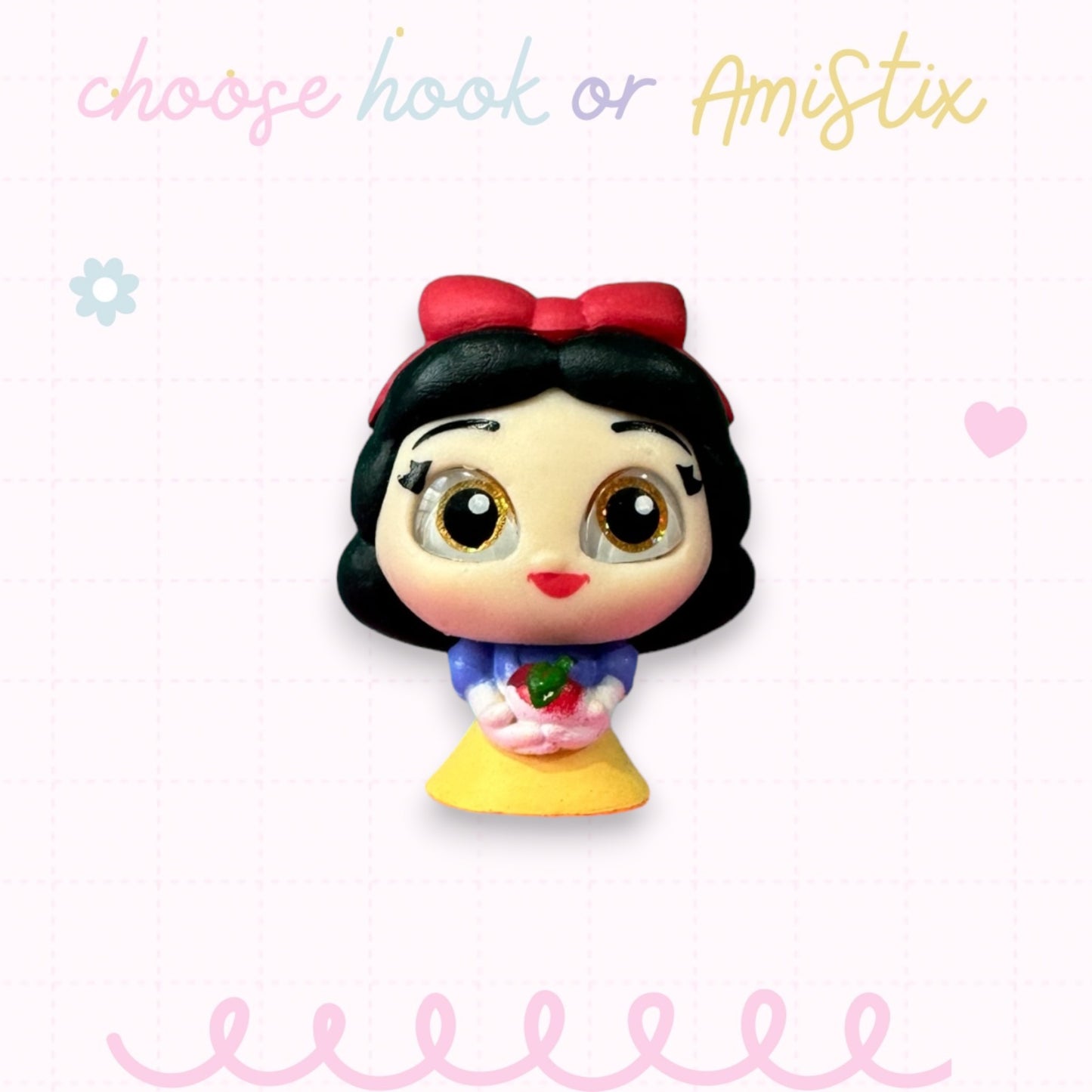 Choose Beaded Crochet Hook and/Or AmiStixTM - Made with Snow White Disney Doorables