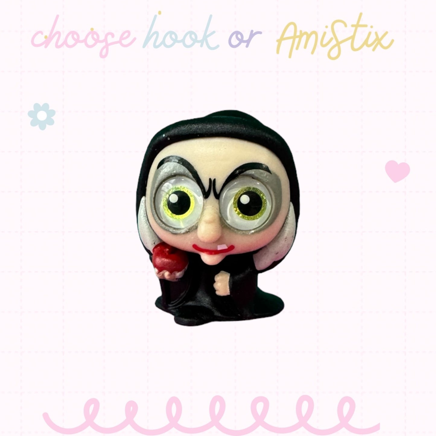 Choose Beaded Crochet Hook and/Or AmiStixTM - Made with Snow White Disney Doorables