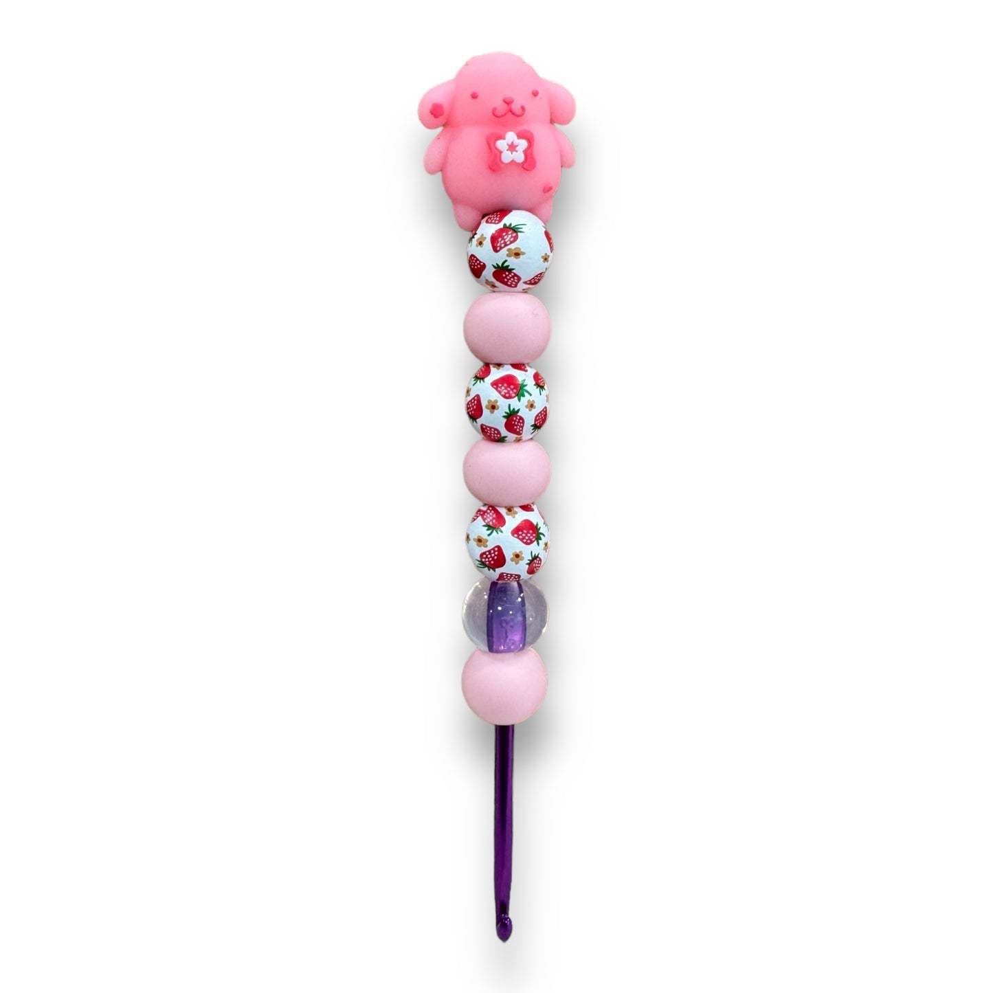 Beaded Crochet Hook w Collectible Topper- Pompompurin