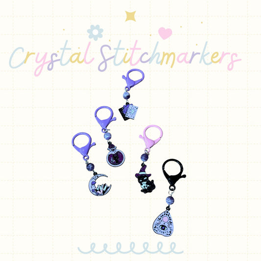 Dream Amethyst Faceted Halloween Theme Stitch Markers