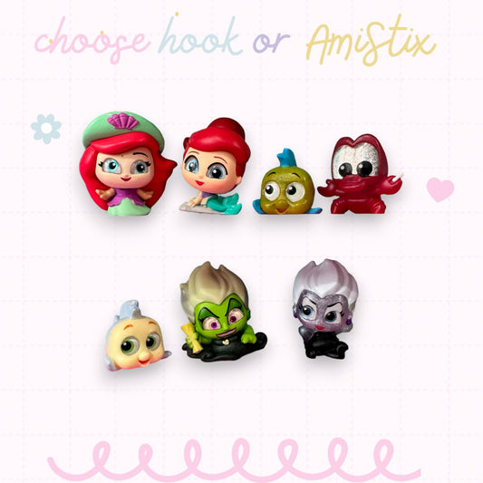 Choose Beaded Crochet Hook and/Or AmiStixTM - Made with Little Mermaid Disney Doorables