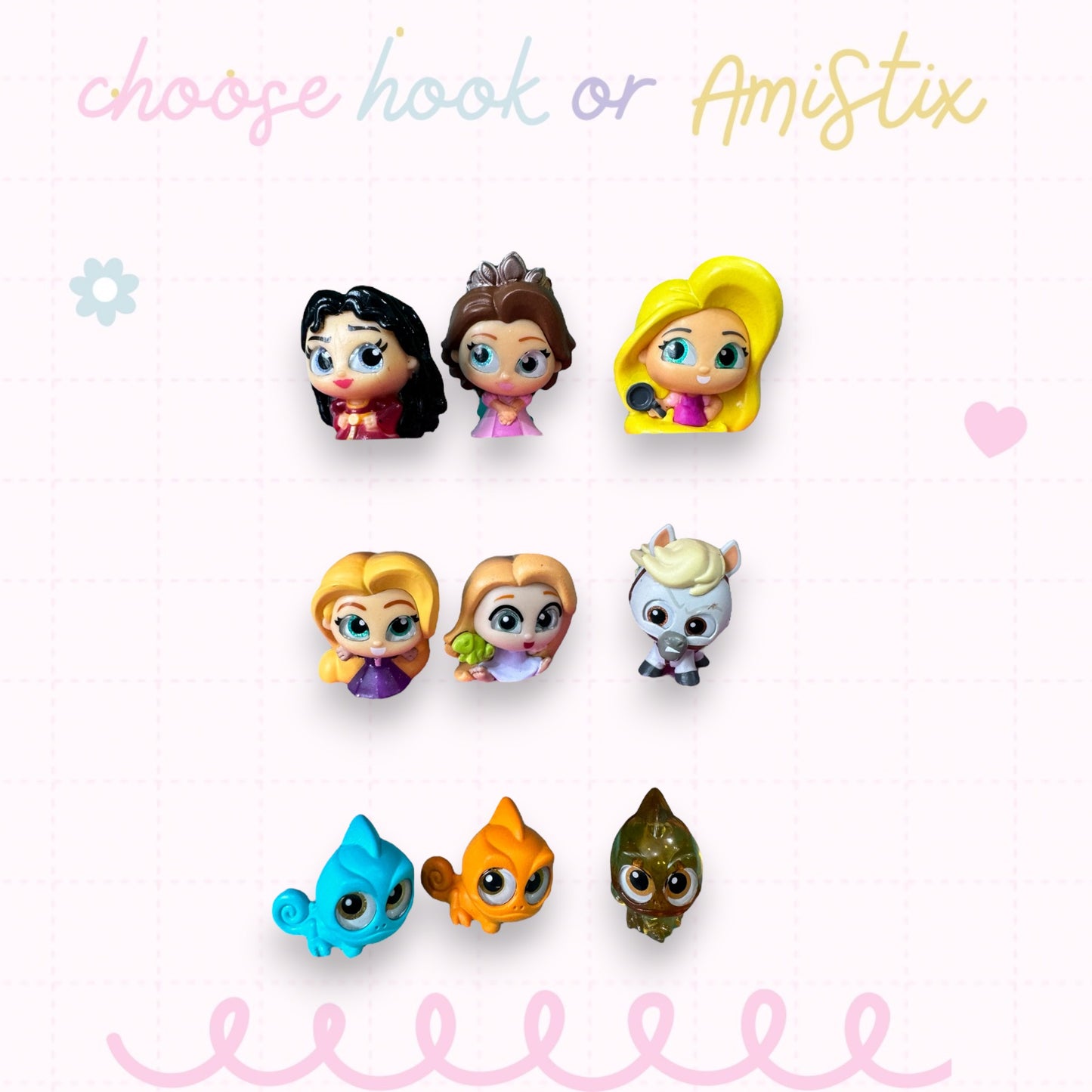 Choose Beaded Crochet Hook and/Or AmiStixTM - Made with Rapunzel Disney Doorables