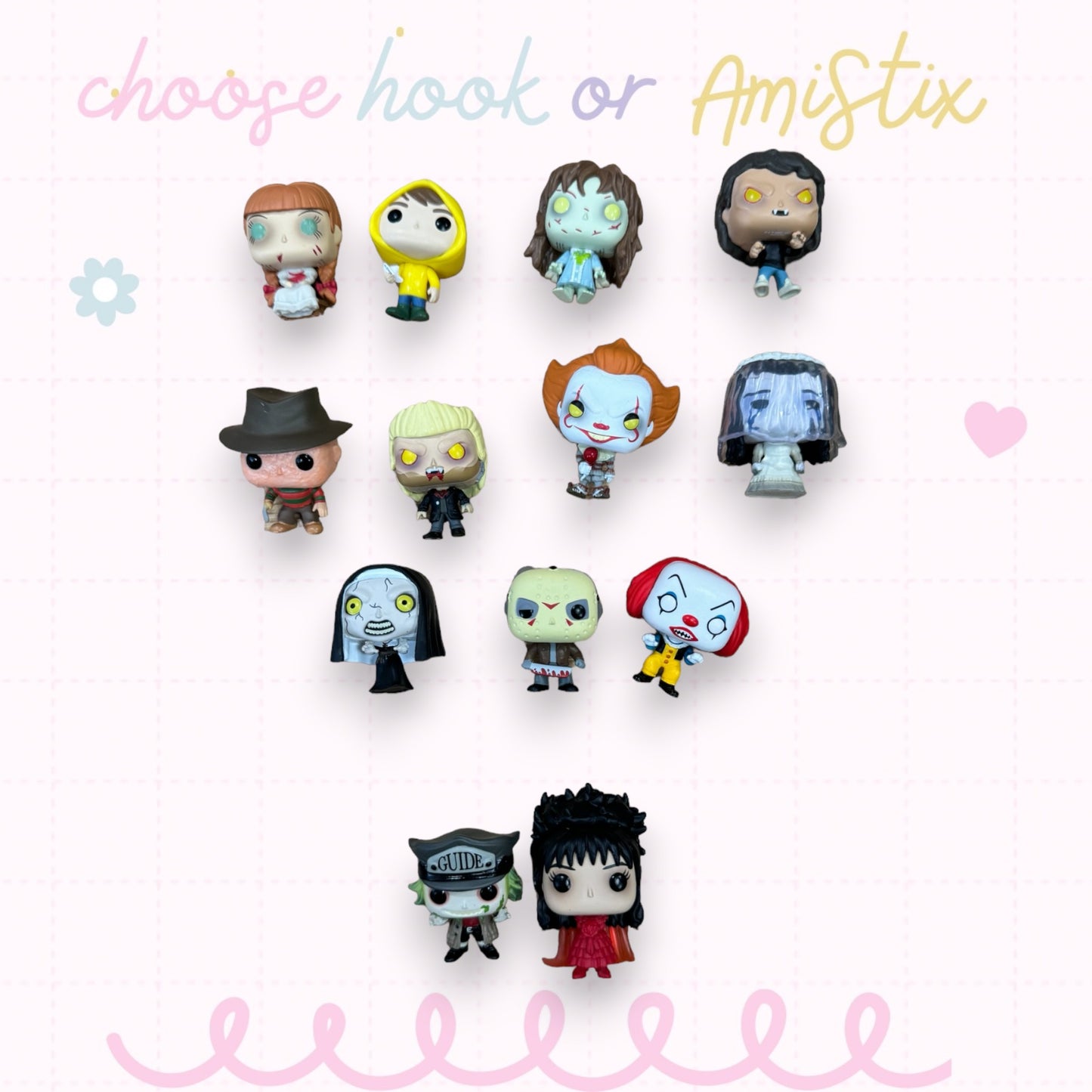 Choose Beaded Crochet Hook and/Or AmiStixTM - Made with Funko Pocket Pop Horror Doorables