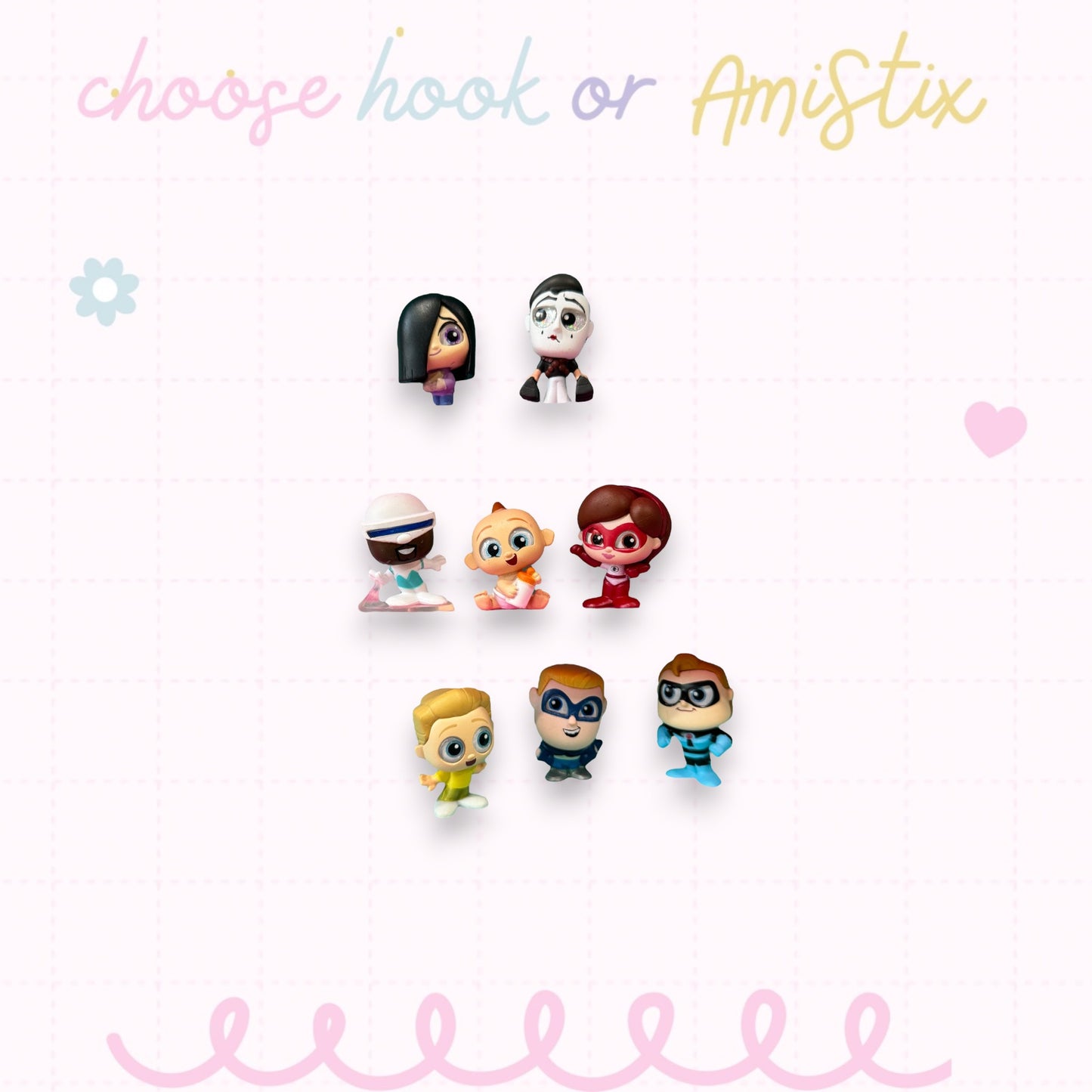 Choose Beaded Crochet Hook and/Or AmiStixTM -  Made with Incredibles Disney Doorables