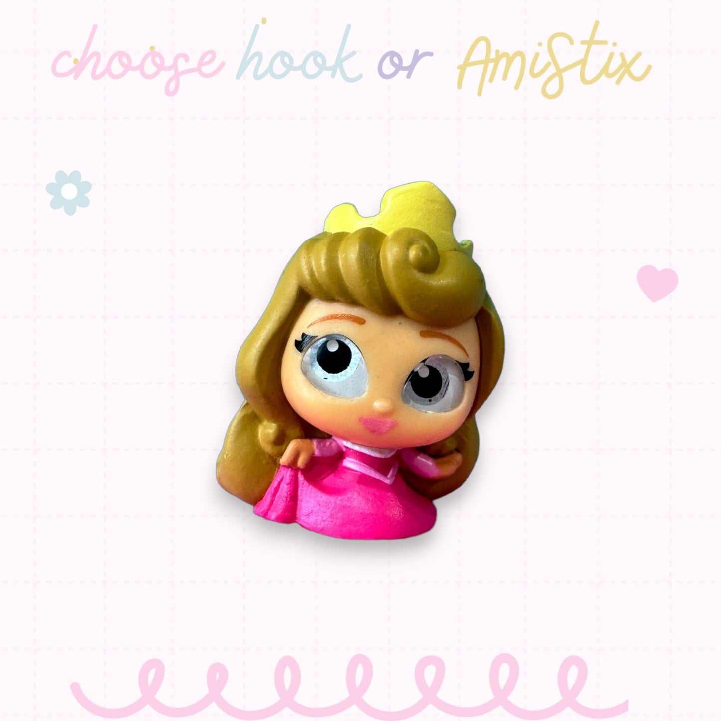 Choose Beaded Crochet Hook and/Or AmiStixTM - Made with Sleeping Beauty Disney Doorables