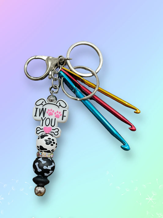 I woof You Crochet Keychain