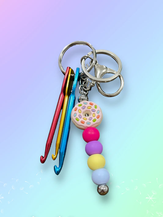 Donut Crochet Keychain