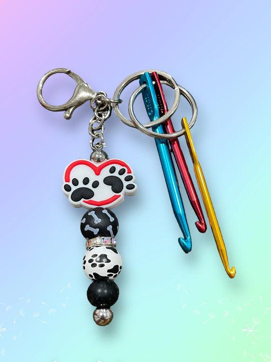 Paw Prints Crochet Keychain
