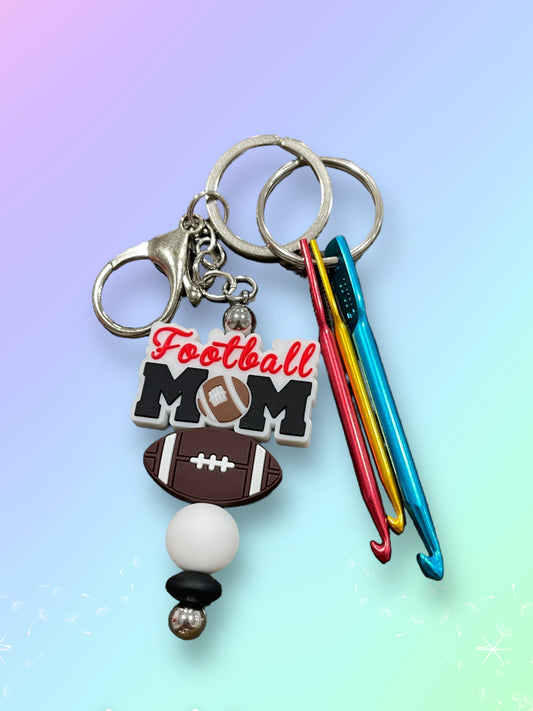 Football Mom Crochet Keychain