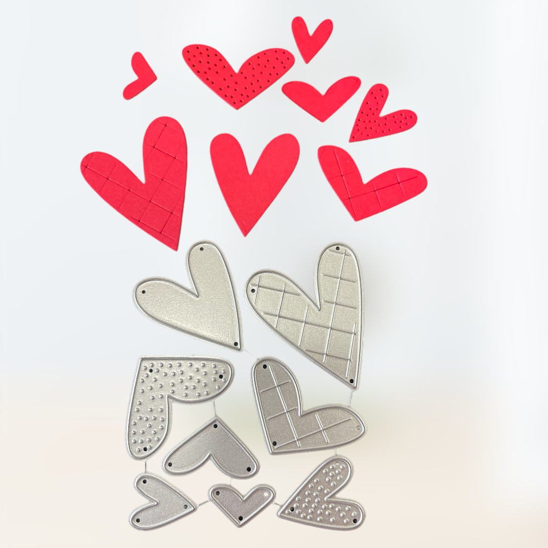 Embossed die cut hearts