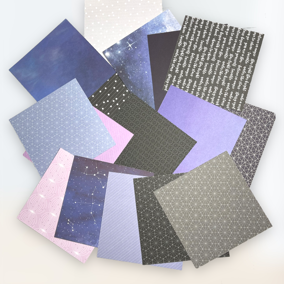 40 pc moon child scrapbooking cardstock junk journal kit